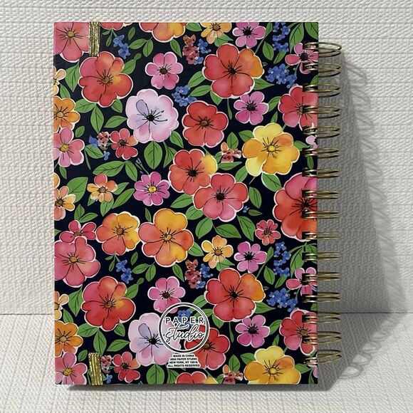 BLOOM Hardcover Spiral Notebook Journal Pen Sticker Set Colorful Lined Flowers - Picture 3 of 17